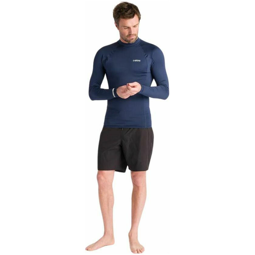2026 C-Skins Mens NuWave UV Basics Long Sleeve Rash Vest C-NLYLSMC - Bluestone